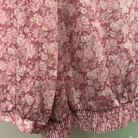 Vintage Frejani Floral Pink Blouse with Lace Embroidered Collar Size 18 - Picture 5 of 12